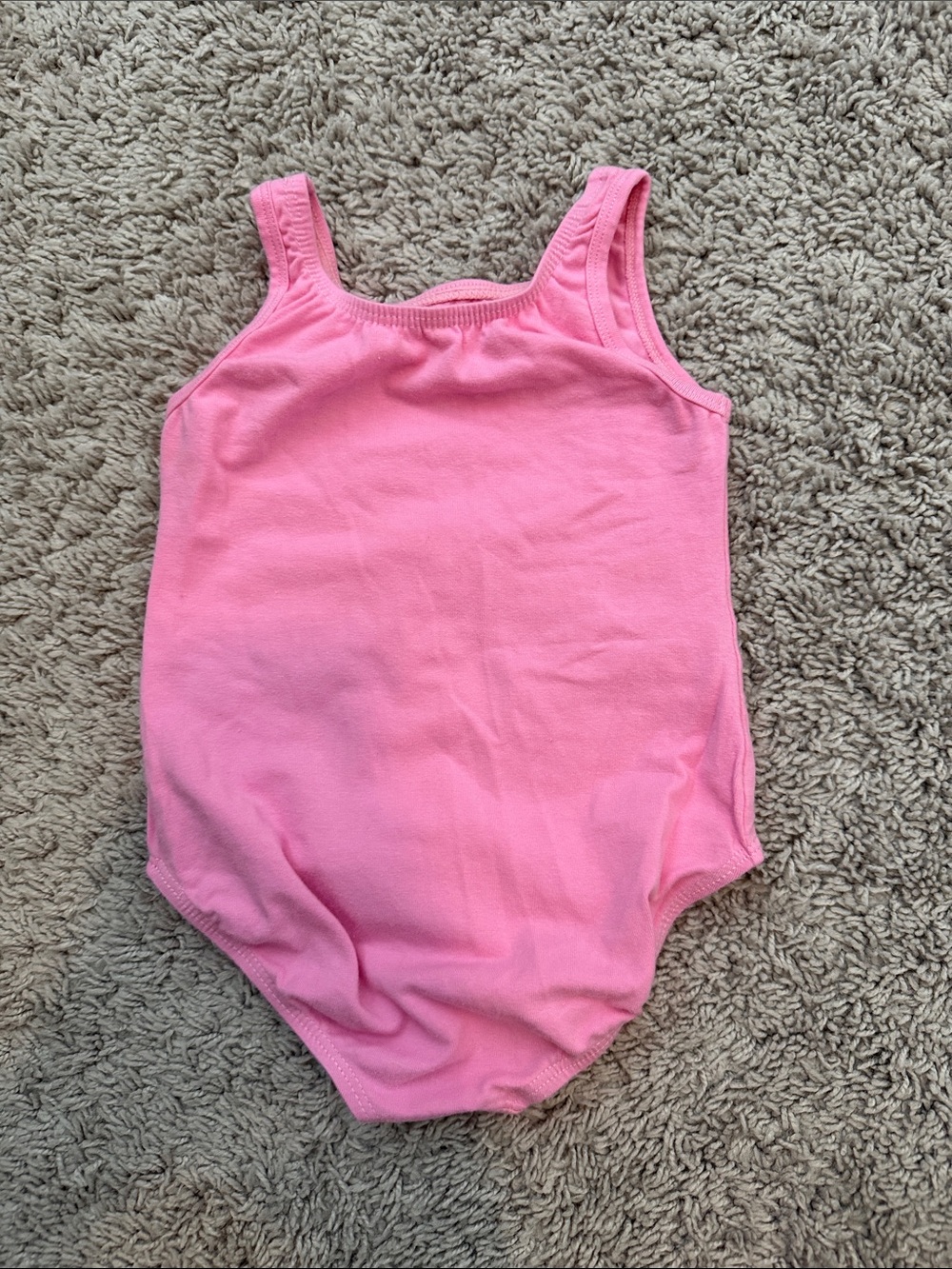 Girls Pink Cotton Tank One-Piece Leotard